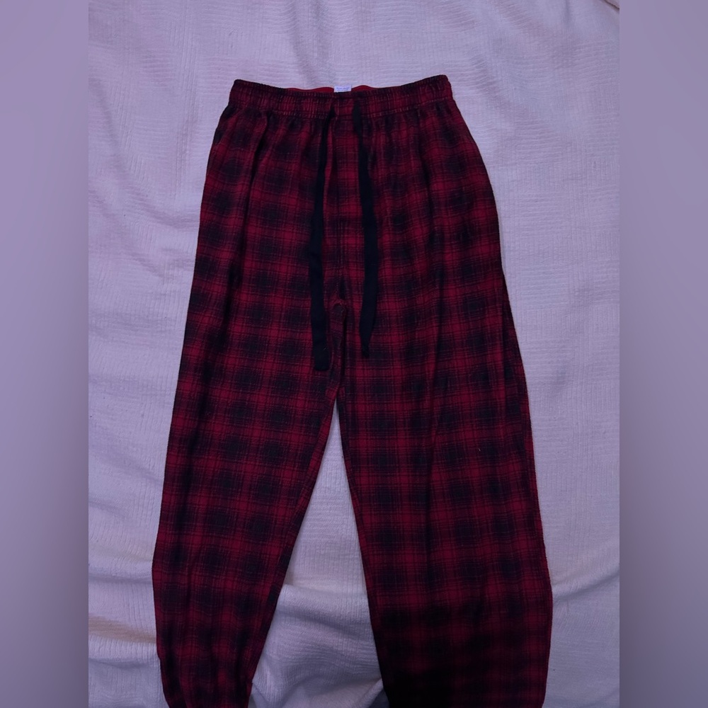 Plaid Red and Black Men's Sweatpants